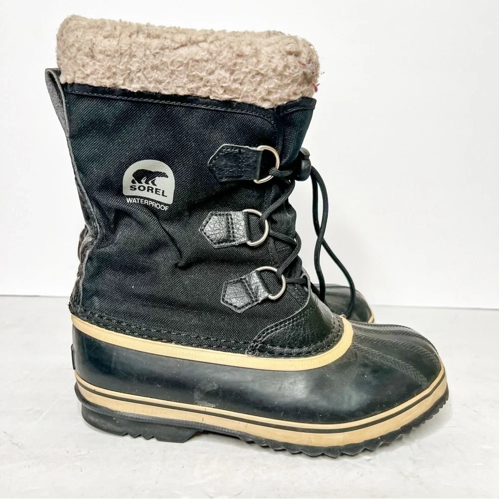 Sorel Yoot PAC 1964 Caribou Black Winter Snow Boots Insulated Waterproof Size 6